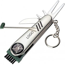 Stainless Steel 7-in-1 Multi-Function Golf Tool/Knife with Logo
