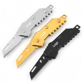 Logo Branded Mini Stainless Steel Folding Pocket Knife with Strap Hole