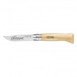 Opinel No.08 Stainless Steel Folding Knife Beech Wood with Logo