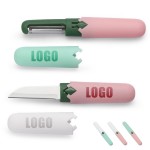 Stainless Steel Fruit Knife and Peeler with Logo