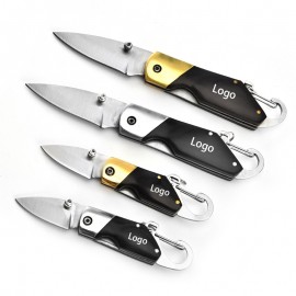 Stainless Steel Folding Pocket Knife with Key Chain with Logo