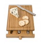 Logo Branded Bamboo Cheese Tools Case w/Cutting Board (3 Tools)