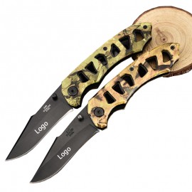 Logo Branded Camouflage Stainless Steel Folding Pocket Knife
