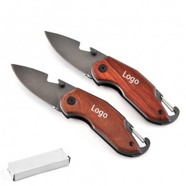 Logo Branded Stainless Steel Folding Pocket Knife with Key Chain
