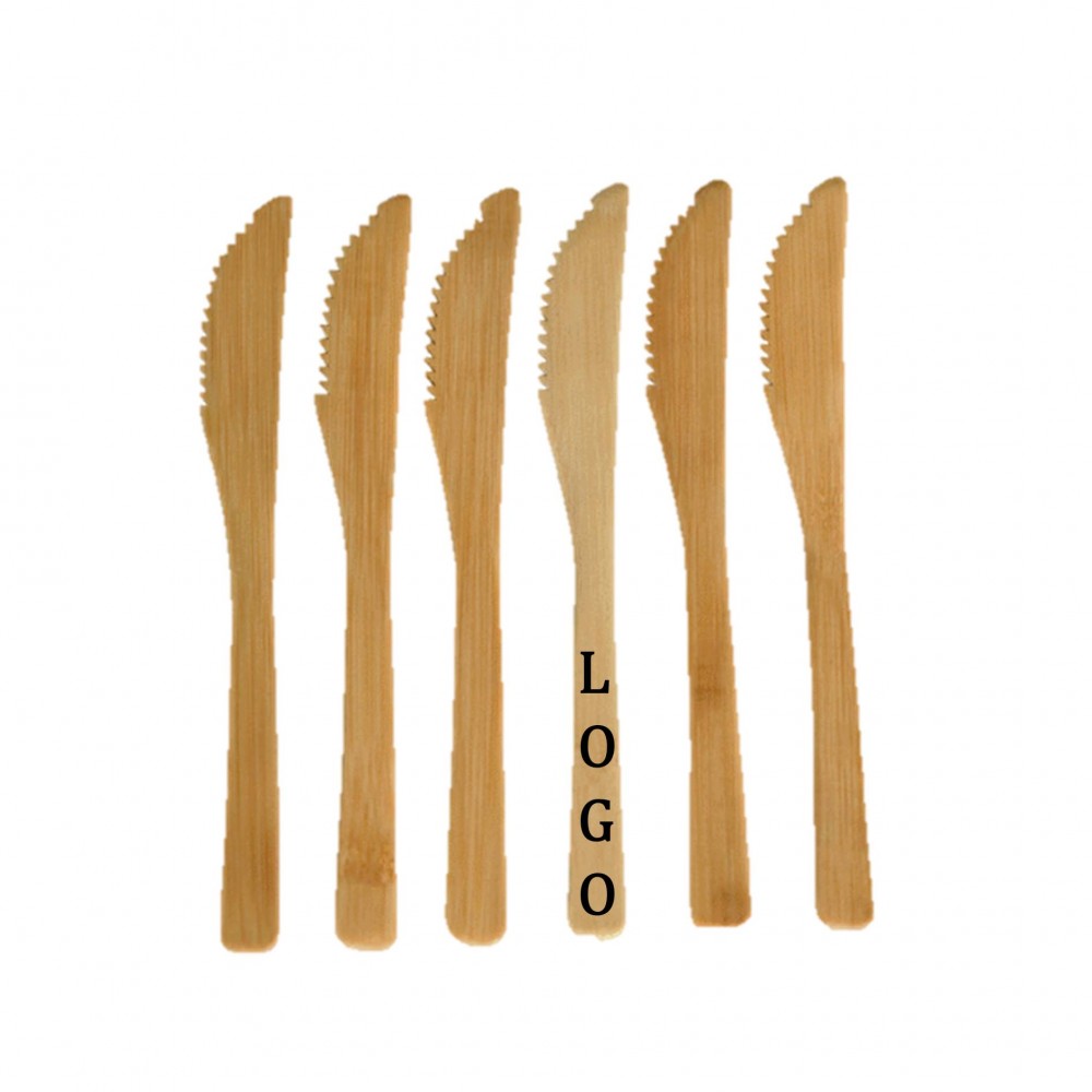 Logo Branded Reusable Bamboo Dessert Knife Logo Branded Reusable Bamboo Dessert Knife
