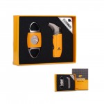Custom Imprinted Cigar Cutter And Lighter Gift Set
