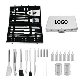 Customized 18pc BBQ Tools Set With Aluminum Box
