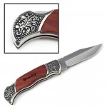 Logo Branded Rosewood Hunting Knife