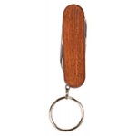 2.25" - Wooden Pocket Knife Keychain with Logo