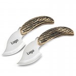 Leaf Shape Stainless Steel Folding Pocket Knife with Logo