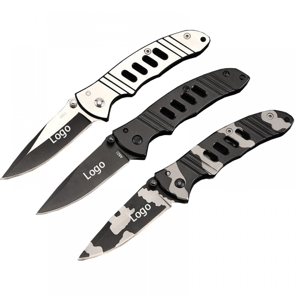 Stainless Steel Folding Pocket Knife with Logo