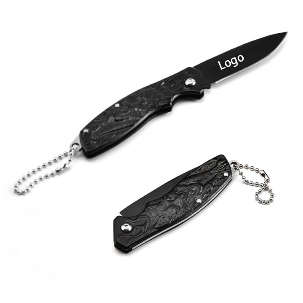 Stainless Steel Folding Pocket Knife with Key Chain with Logo Stainless Steel Folding Pocket Knife with Key Chain with Logo
