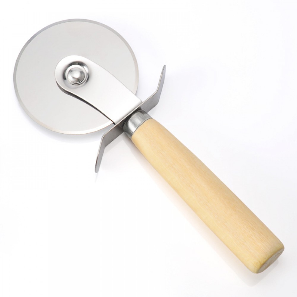 Pizza Cutter with Wooden Handle with Logo