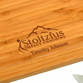 Custom Bamboo Charcuterie Board With Serving Bowls  Custom Bamboo Charcuterie Board With Serving Bowls