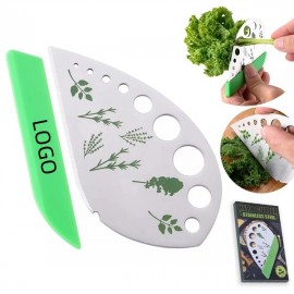 9-Blade Stainless Steel Herb Cutter Stripper with Logo