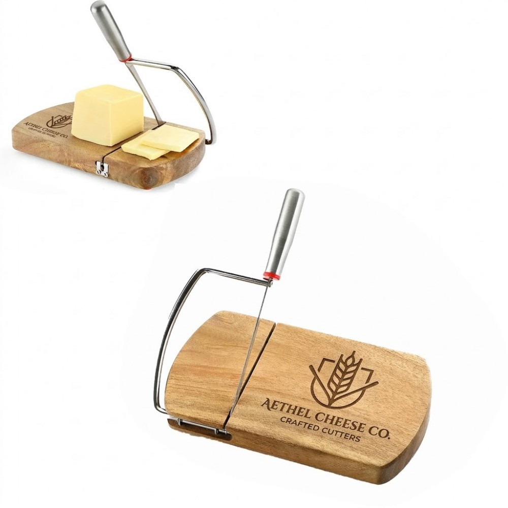 Custom Acacia Wood Cheese Slicer With Stainless Steel Wire
