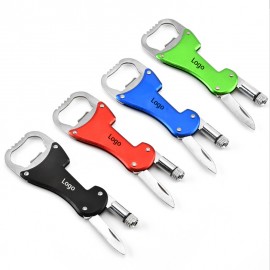 Multi Function Tool, Bottle Opener, Led Light and Knife with Logo