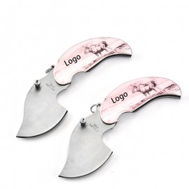 Leaf Shape Stainless Steel Folding Pocket Knife with Logo