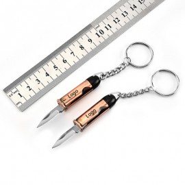 Personalized 2 in 1 Bullet Shape Pocket Knife and Key Chain