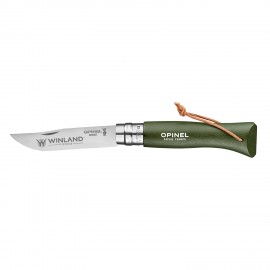 Customized Opinel No.08 Colorama Stainless Steel Folding Knife With Lanyard - Khaki Green
