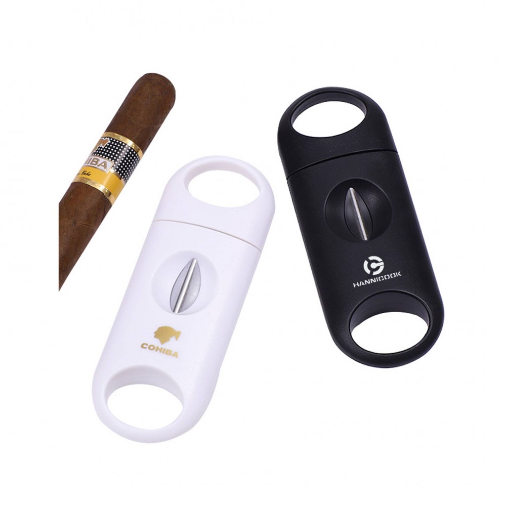 Portable Plastic V Shape Cigar Cutter with Logo