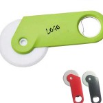 Plastic Pizza Cutter with Bottle Opener Logo Branded