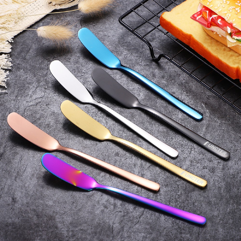 Custom 304 Stainless Steel Butter Spreader Iridescent Color Jam Spreader