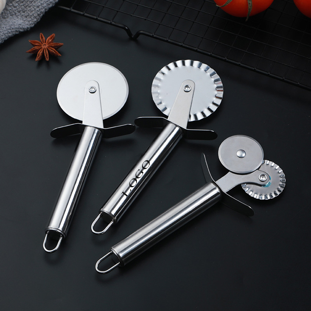 Double Slider Wheel Stainless Steel Pizza Cutter Custom Engraved Double Slider Wheel Stainless Steel Pizza Cutter Custom Engraved