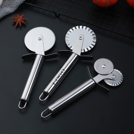 Double Slider Wheel Stainless Steel Pizza Cutter Custom Engraved