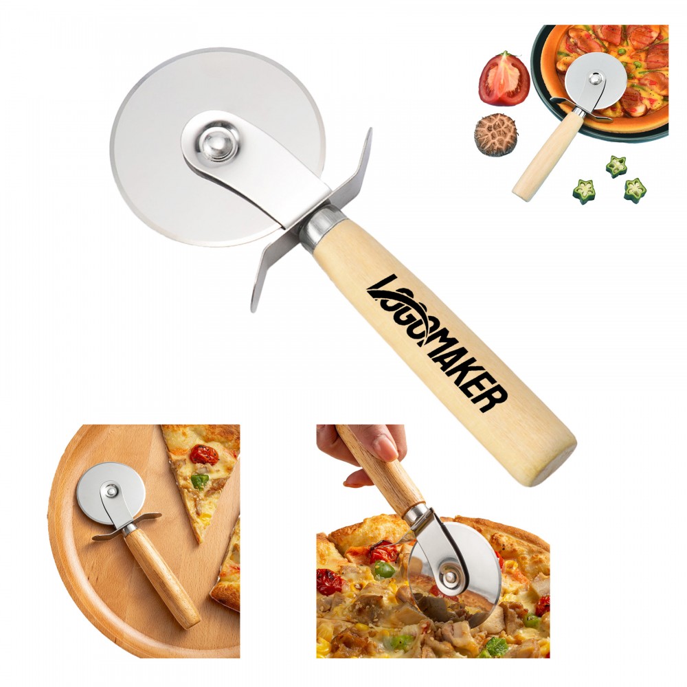 Custom Pizza Cutter Wheel With Wooden Handle