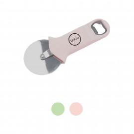 2-in-1 Stainless Steel Pizza Cutter and Bottle Opener with Logo