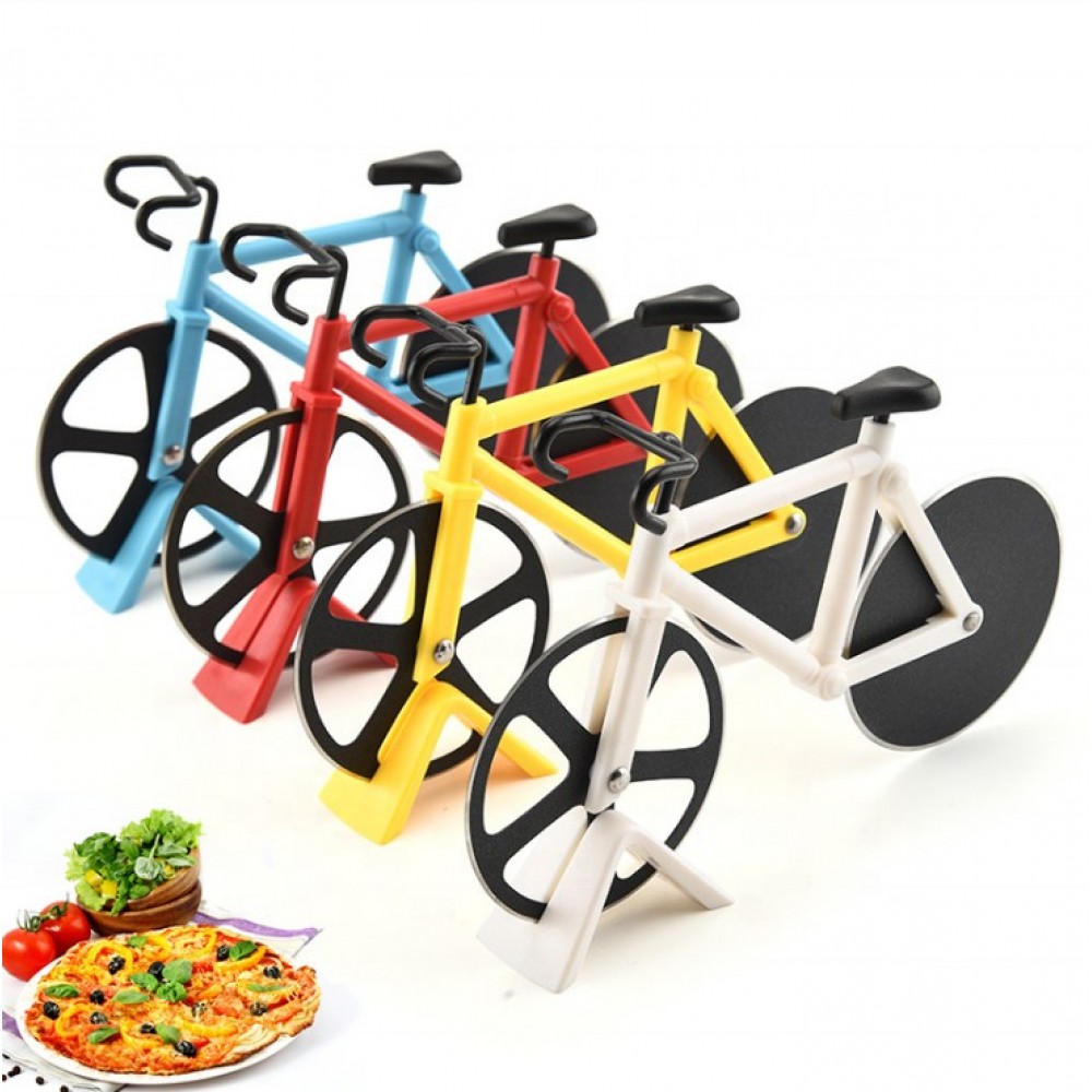 Logo Branded Novelty Design Stainless Steel Bike Pizza Cutter
