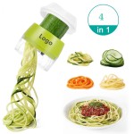 Handheld Spiralizer Vegetable Slicer 4 in 1 Veggie Spiral Cutter Veggie Noodles Maker with Logo