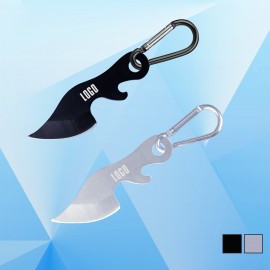 Knife and Bottle Opener w/ Carabiner with Logo