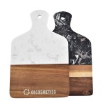 Custom Artificial Marble Square Solid Wood Cutting Board with Logo