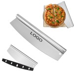 14" Sharp Stainless Steel Pizza Cutter with Logo