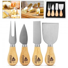 4 Pieces Cheese Knives Set with Logo