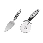 Stainless Steel Pizza Wheel Knife Set with Logo