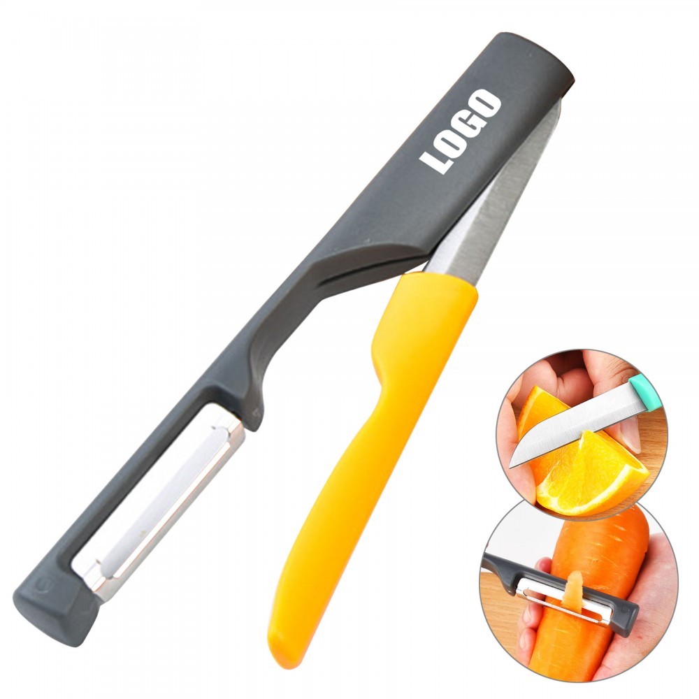 2 IN 1 Fruits Vegetable Peeler Knife with Logo