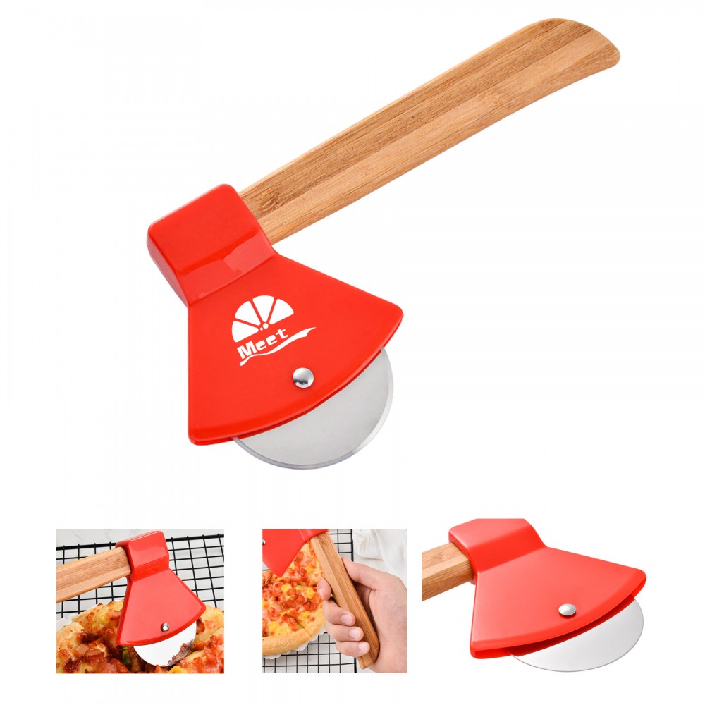 Pizza Cutters With Bamboo Handles with Logo
