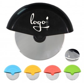 Stainless Steel Round Pizza Cutter with Logo
