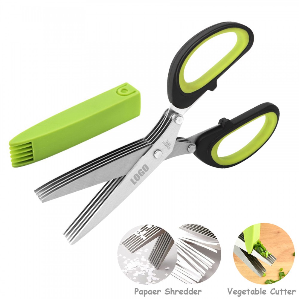 Customized Dual-Color Handle 5 Blades Chopping Cutter Scissors Customized Dual-Color Handle 5 Blades Chopping Cutter Scissors