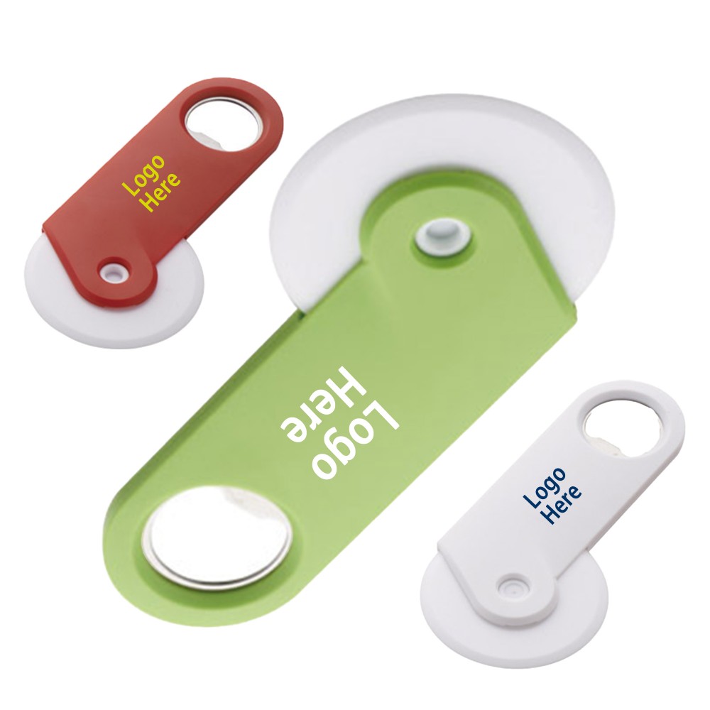 Pizza Cutter Wheel With Bottle Opener with Logo