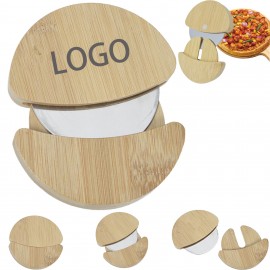 Bamboo Pizza Cutter with Logo