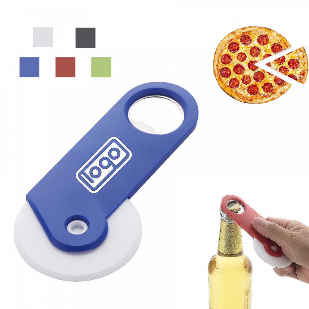 Promotional Pizza Cutter With Bottle Opener