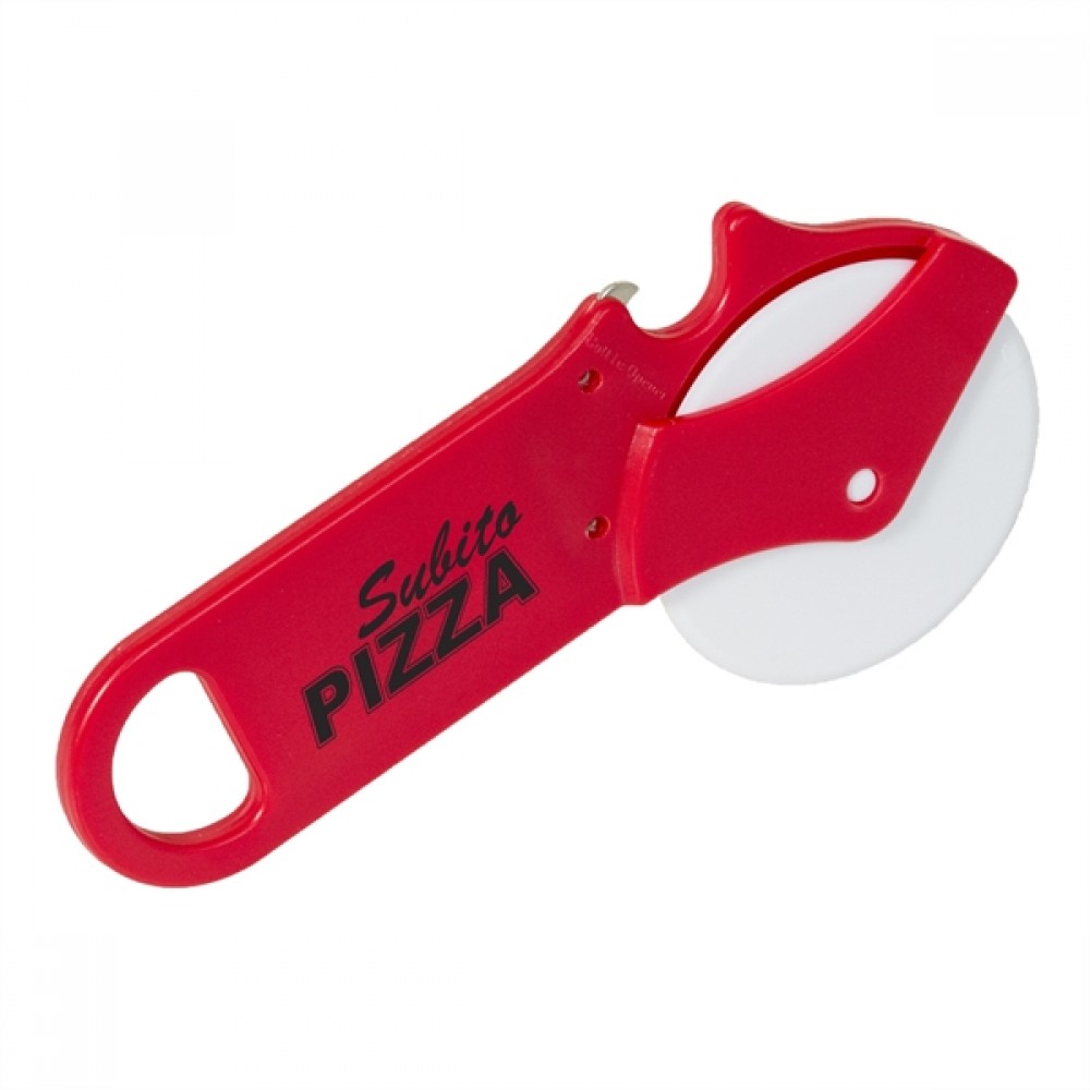 Bottle Opener with Pizza Cutter Custom Engraved