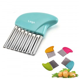 Stainless Steel Waffle Fry Cutter with Logo  Stainless Steel Waffle Fry Cutter with Logo