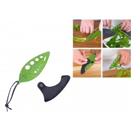 Logo Branded Stainless Steel Kitchen Herb Leaf Razor Metal Peeler for Kale