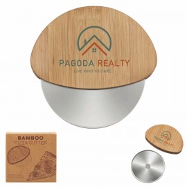 Bamboo Pizza Cutter with Logo
