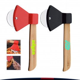 Bamboo Axe Pizza Cutter with Logo  Bamboo Axe Pizza Cutter with Logo